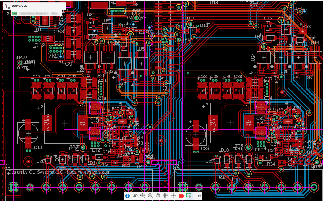 A dense PCB layout fitted to its mechanical enclosure in Fusion 360